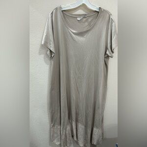 LOGO by Lori Goldstein Short Sleeve Dress Modal and Cotton with pockets